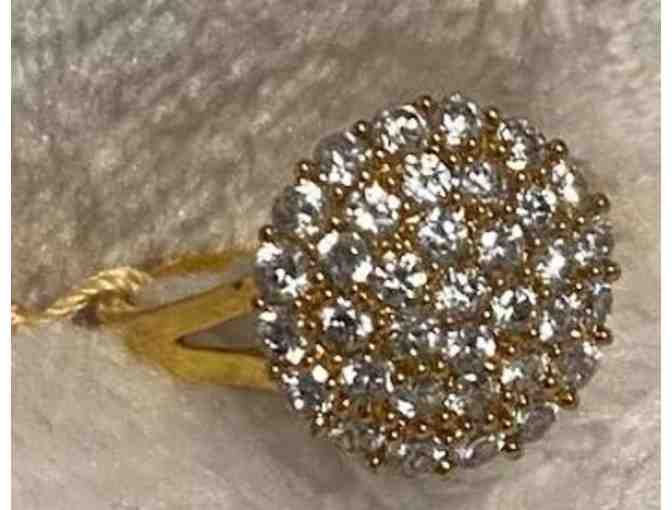 Gold and Silver Cubic Zirconia Ring - Value $200