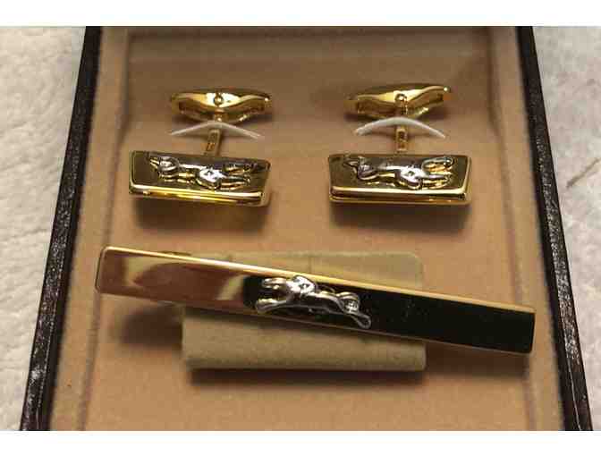 LONGCHAMP Paris Cuff Link and Tie Clasp