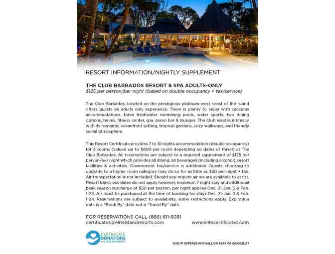 Elite Island Resorts - The Club Barbados Resort and Spa, Barbados- All Adult