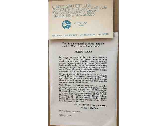 Robin Hood Original Disney Production Animation Cel of Prince John 1973