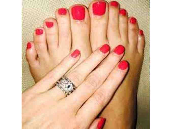 Treat Yourself to A Mani and Pedi - Package includes cuticle oil, hand lotion and more