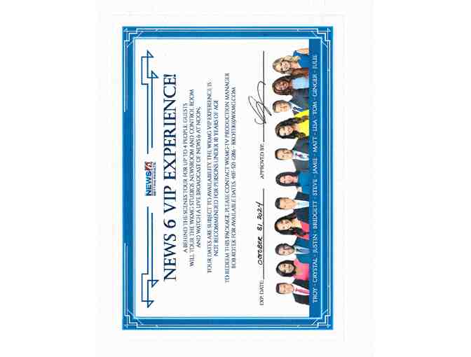 Channel 6 VIP Experience with Lunch for up to 4 guests