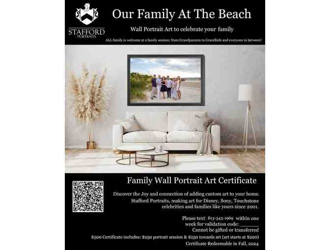 Family Wall Portrait Art Certificate - Our Family at the Beach - Photo 1