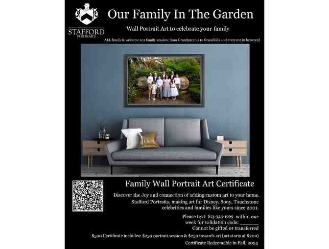 Family Wall Portrait Art Certificate - Our Family in the Garden - Photo 1