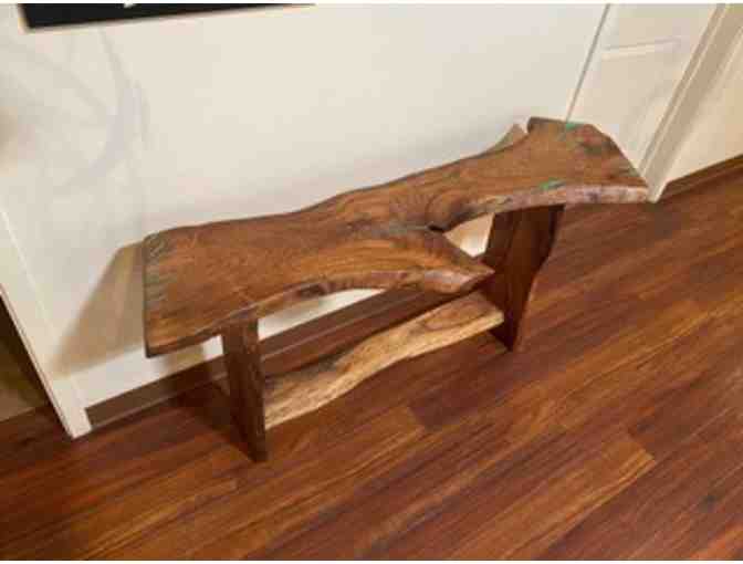 Turquoise Inlaid Mesquite Sofa Table