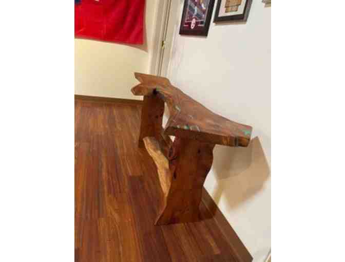 Turquoise Inlaid Mesquite Sofa Table
