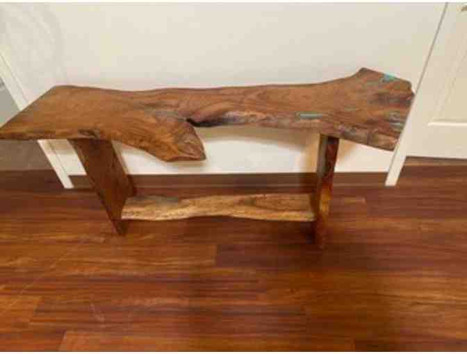 Turquoise Inlaid Mesquite Sofa Table