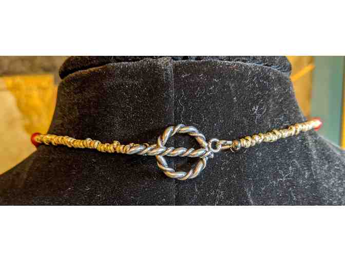 Coral and Silver Heart Necklace