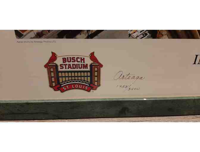 Framed LE Print of Inaugural Baseball Game at Busch Stadium in St Louis
