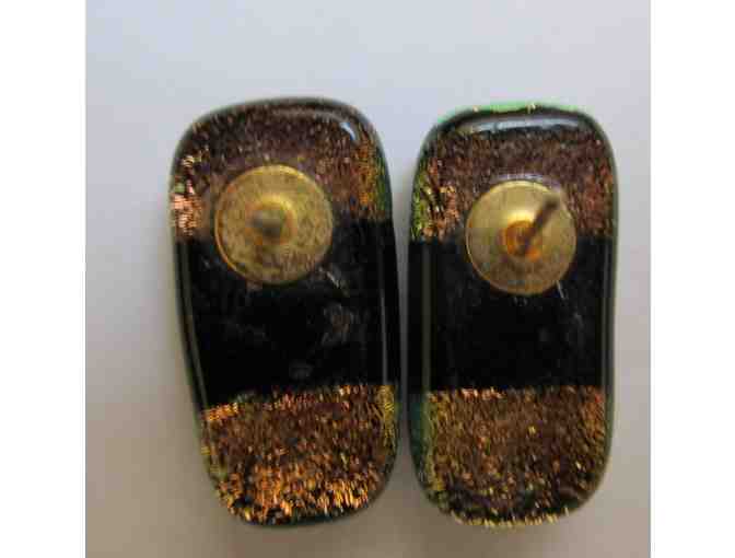 Golden glitter pendant, earrings and bracelet set (CD)