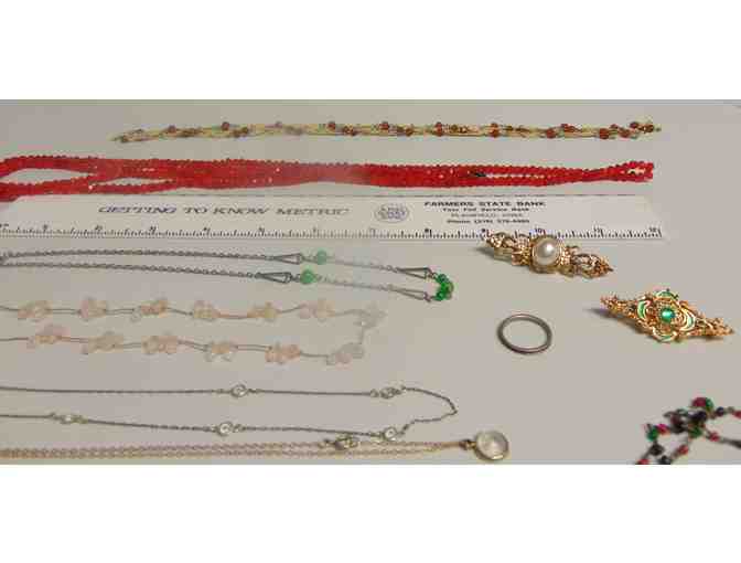 Vintage pins/Ring/and 9 Vintage Necklaces