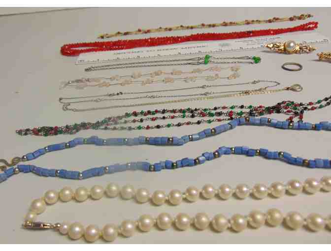 Vintage pins/Ring/and 9 Vintage Necklaces