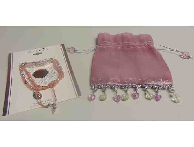 Footnotes pure silver plated bracelet/genuine stone & crystal