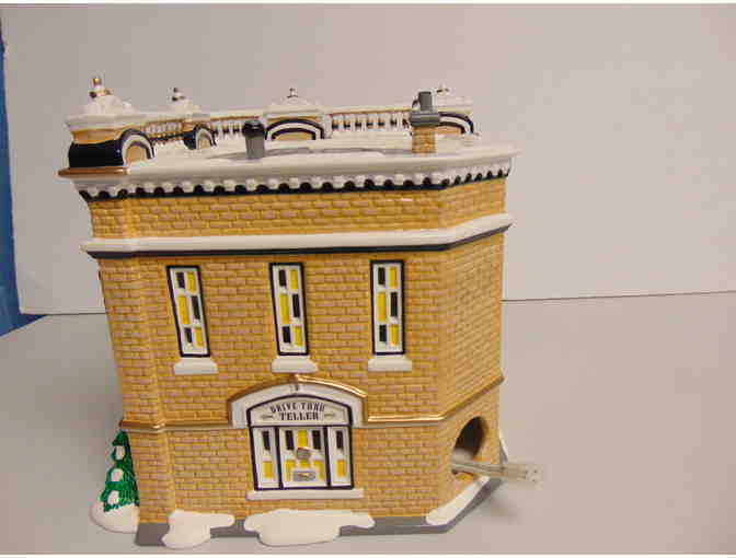 Lighted Dept. 56 Snow Village Collectible - Village Bank & Trust