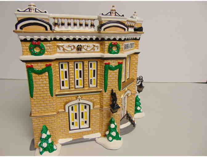 Lighted Dept. 56 Snow Village Collectible - Village Bank & Trust