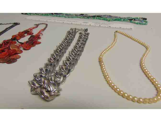 Five Vintage Necklaces Plus 3 long strand beaded necklaces