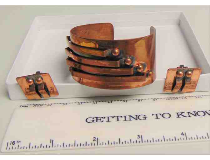 Vintage Cuff Bracelet and Clip on Earrings to Match