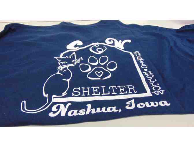 Navy Blue Rustic Hollow Tee Shirt with New Logo Size Large