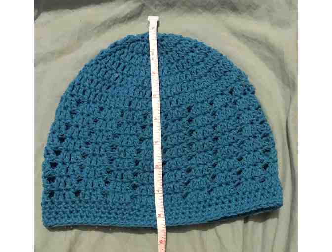 Turquoise Crocheted Cotton Hat