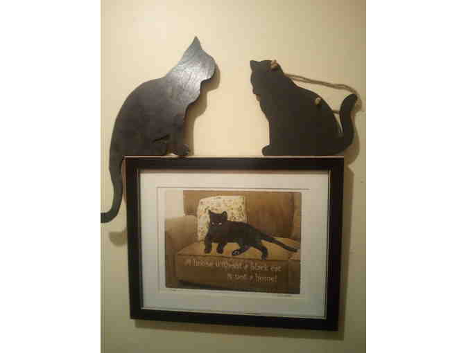 5 Black Cat Silhouettes for Door Frame or Picture Frames
