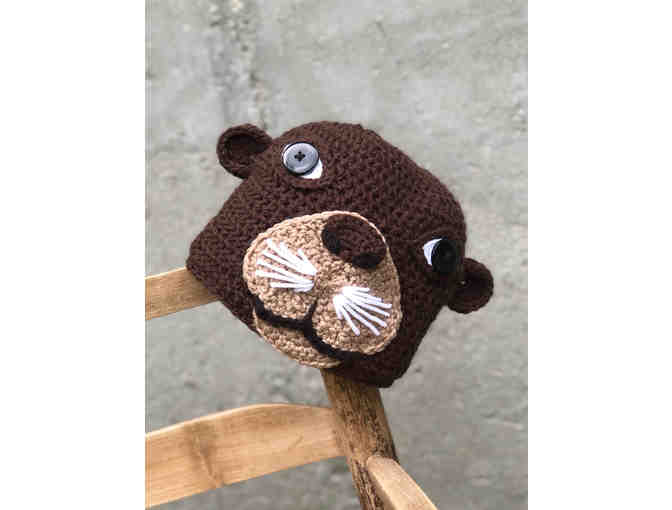 Handmade Crochet Otter Beanie