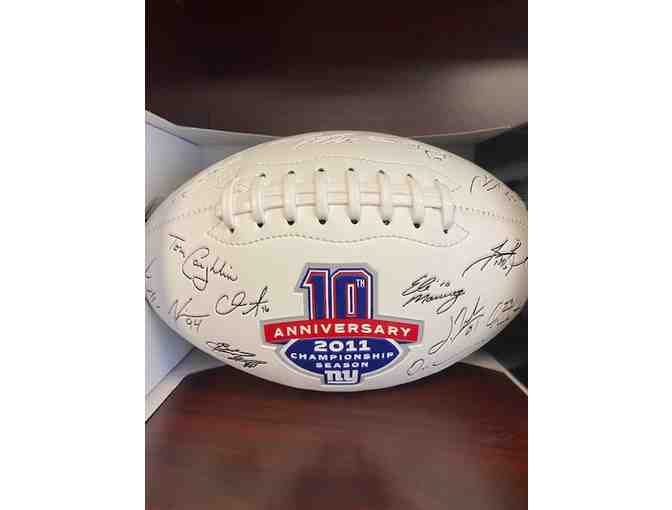 Super Bowl XLVI Championship 10th Anniversary NY Giants Team Collector's Signed Football