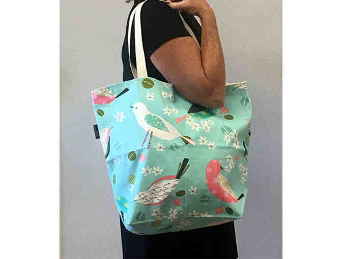 Blue Birds Tote Bag - Handmade & Reversible!