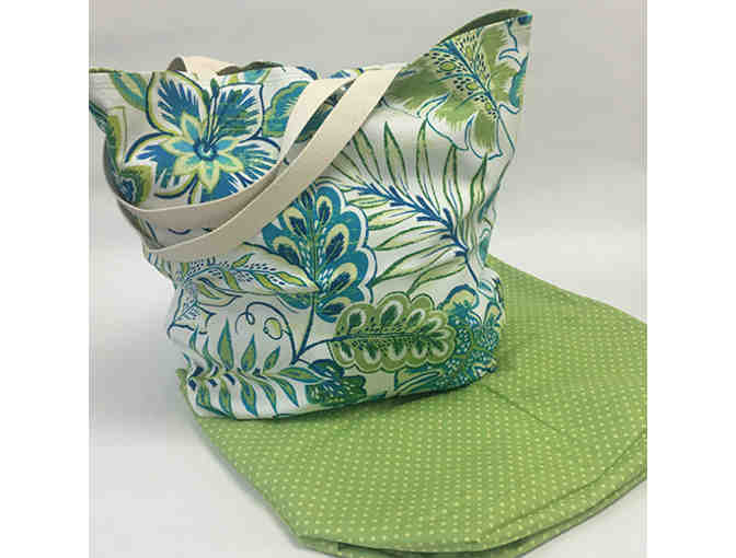 Tropical Floral Tote Bag - Handmade & Reversible!