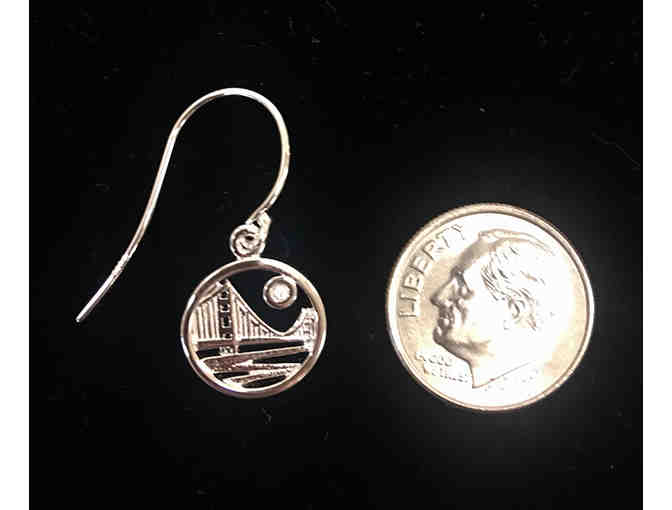 Sterling Silver Golden Gate Earrings with Natural White Sapphires