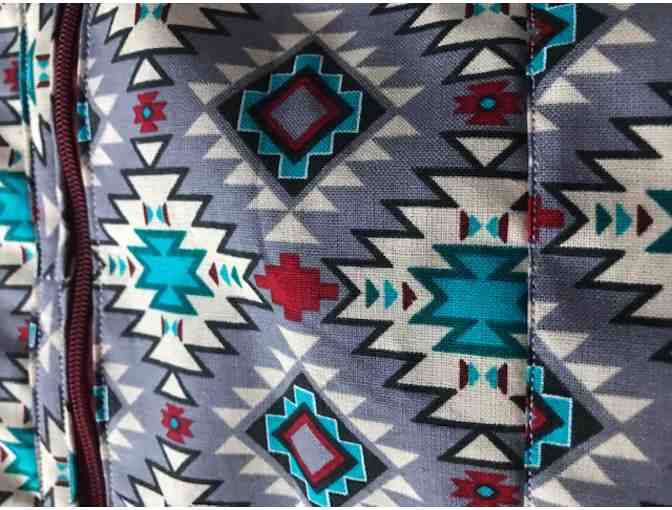 NEW Gray Print Handmade, Lined, Cloth SHOULDER Bag with Zippers! *Made in Starksboro