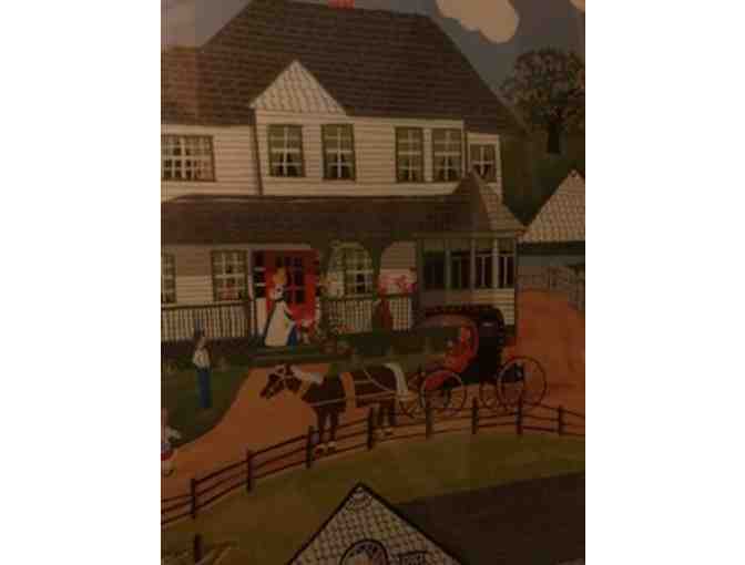 AMERICAN FOLK ART! Super Nice, Large Framed Art Print from Middlebury Frameshop