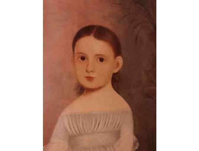 'Girl in Garden'. circa 1840 Large Art Print Donated by Middlebury Frameshop