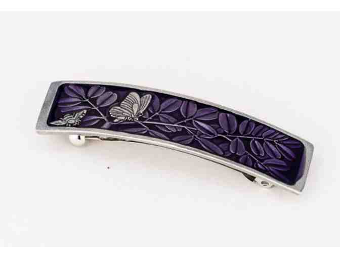 From Danforth Pewter -*Medium Purple Barrette Purple "Butterfly and Bee" - Photo 1