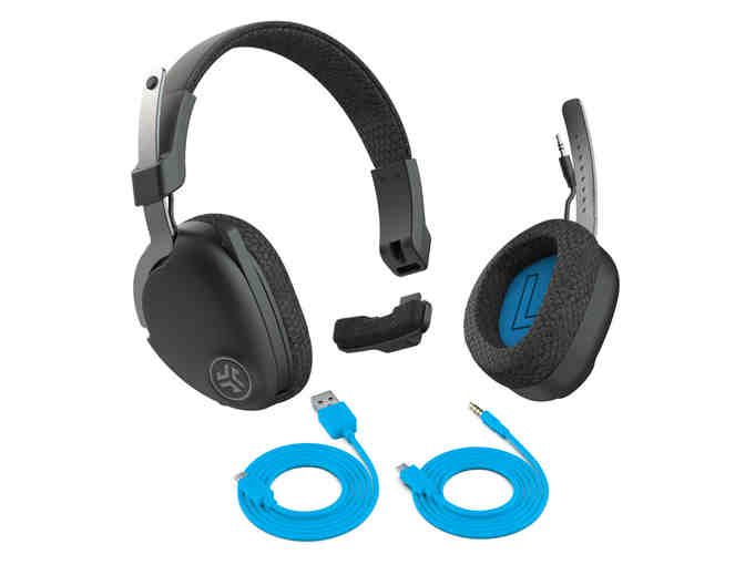 JLab Bundle - JBUDS Work Wireless Over-Ear Headset and Talk USB Microphone