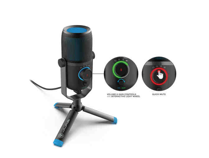 JLab Bundle - JBUDS Work Wireless Over-Ear Headset and Talk USB Microphone