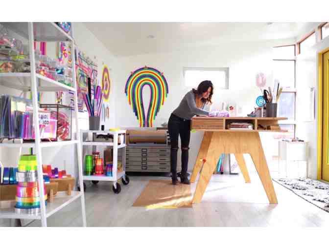 'intersecting rainbows' 18 x 18 framed art - Cheryl Sorg