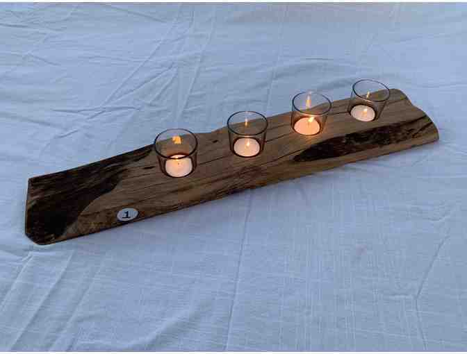 TAST Centerpiece - Medium Rustic Centerpiece with 4 Votives