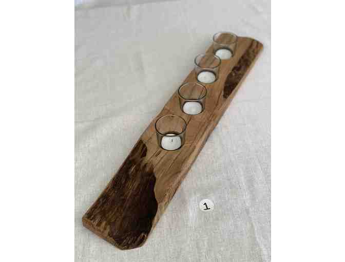 TAST Centerpiece - Medium Rustic Centerpiece with 4 Votives