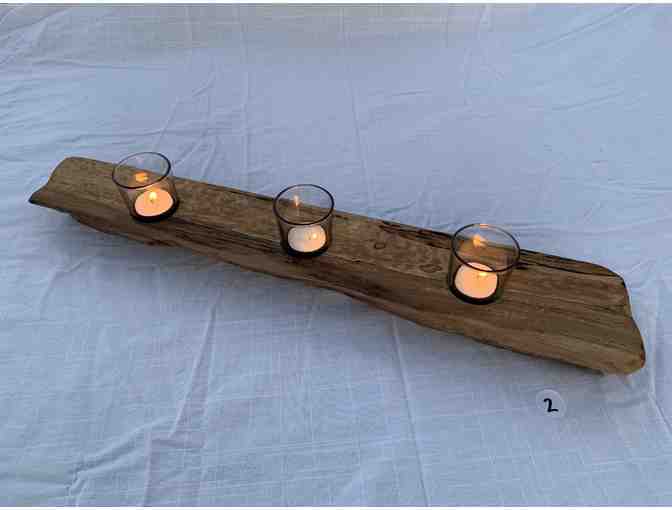 TAST Centerpiece - Medium Rustic Centerpiece with 3 Votives