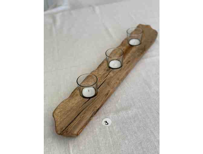 TAST Centerpiece - Medium Rustic Centerpiece with 3 Votives