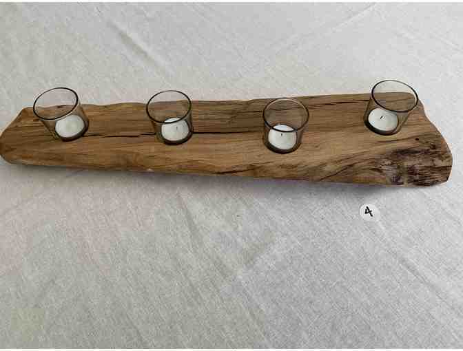 TAST Centerpiece - Medium Rustic Centerpiece with 4 Votives