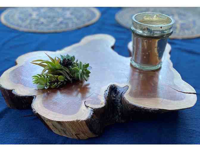 TAST Centerpiece - Large Round Rustic Wood Centerpiece