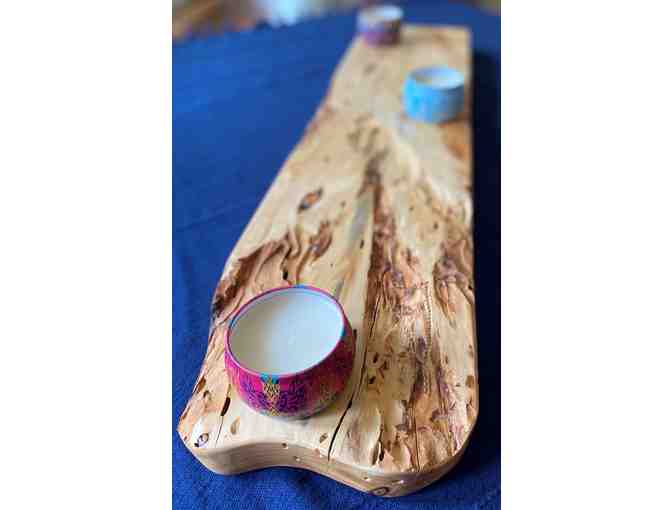 TAST Centerpiece - Medium Light Wood Rectangle Rustic Centerpiece