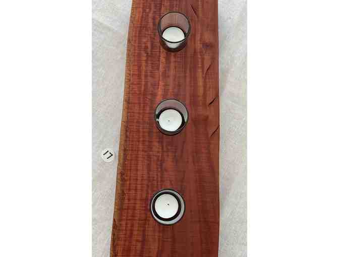 TAST Centerpiece - Large Red Rustic Centerpiece with 3 Votives