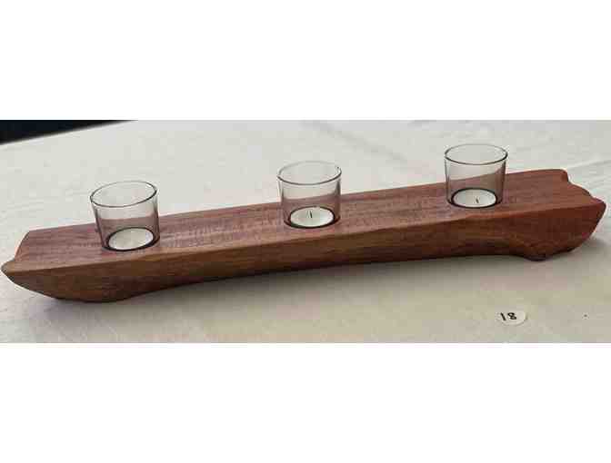 TAST Centerpiece - Large Red Rustic Centerpiece with 3 Votives