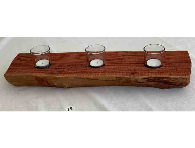 TAST Centerpiece - Large Red Rustic Centerpiece with 3 Votives