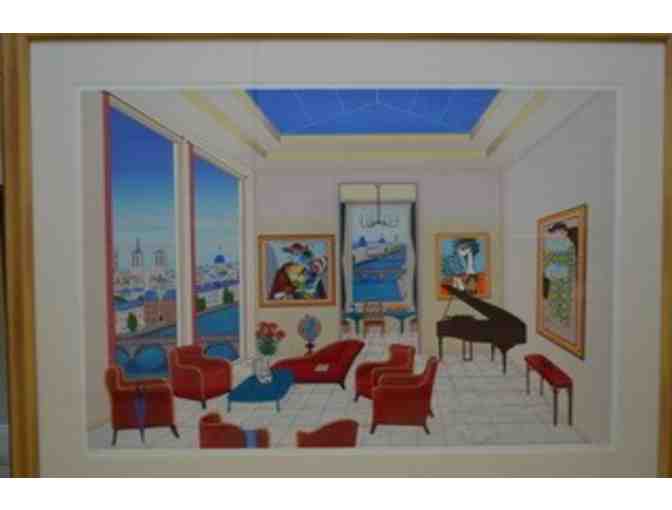 Francois 'Fanch' Ledan Signed Serigraph, 'Interior with Four Piccassos'