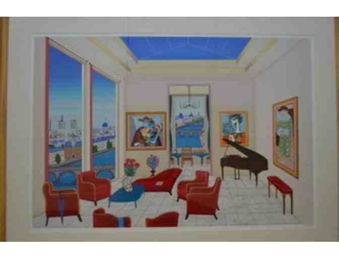 Francois 'Fanch' Ledan Signed Serigraph, 'Interior with Four Piccassos'