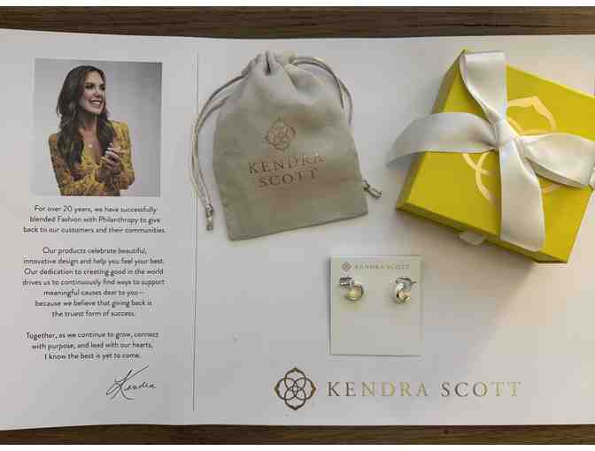 Ainsley Huggie Earrings in Gold with White Mother of Pearl from Kendra Scott