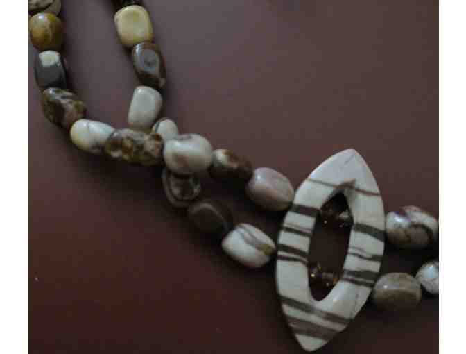 Jasper and Coral Necklace and Earring Set